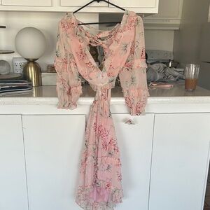 Floral Pink Ruffle Dress